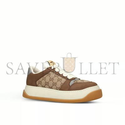 GUCCI DOUBLE SCREENER WOVEN AND SUEDE LOW-TOP TRAINERS 570443